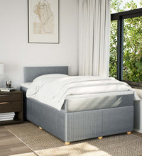 Boxspringbett mit Matratze Hellgrau 120x190 cm Stoff