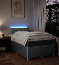 Boxspringbett mit Matratze Hellgrau 120x190 cm Stoff