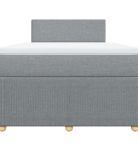 Boxspringbett mit Matratze Hellgrau 120x190 cm Stoff