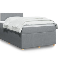 Boxspringbett mit Matratze Hellgrau 120x190 cm Stoff