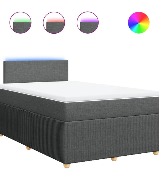 Boxspringbett mit Matratze Dunkelgrau 120x190 cm Stoff