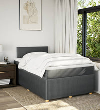 Boxspringbett mit Matratze Dunkelgrau 120x190 cm Stoff
