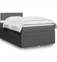 Boxspringbett mit Matratze Dunkelgrau 120x190 cm Stoff