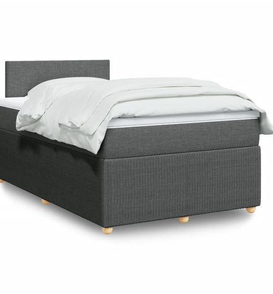 Boxspringbett mit Matratze Dunkelgrau 120x190 cm Stoff