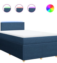 Boxspringbett mit Matratze Blau 120x190 cm Stoff