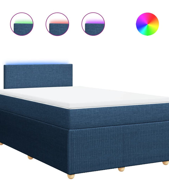 Boxspringbett mit Matratze Blau 120x190 cm Stoff