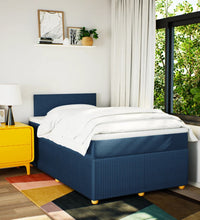 Boxspringbett mit Matratze Blau 120x190 cm Stoff