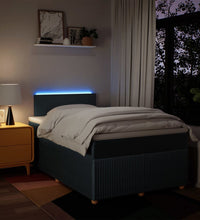 Boxspringbett mit Matratze Blau 120x190 cm Stoff