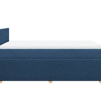 Boxspringbett mit Matratze Blau 120x190 cm Stoff