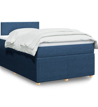 Boxspringbett mit Matratze Blau 120x190 cm Stoff