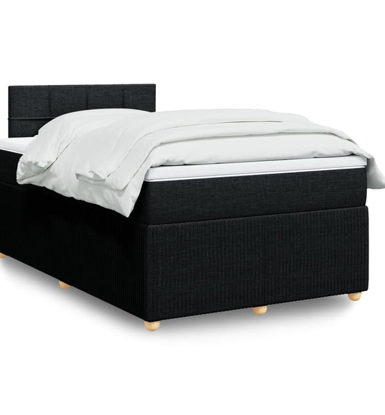 Boxspringbett mit Matratze Schwarz 120x190 cm Stoff