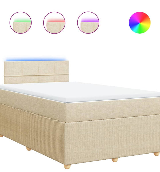 Boxspringbett mit Matratze Creme 120x190 cm Stoff