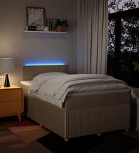 Boxspringbett mit Matratze Creme 120x190 cm Stoff