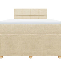 Boxspringbett mit Matratze Creme 120x190 cm Stoff