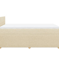 Boxspringbett mit Matratze Creme 120x190 cm Stoff