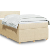 Boxspringbett mit Matratze Creme 120x190 cm Stoff