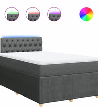 Boxspringbett mit Matratze Dunkelgrau 120x190 cm Stoff