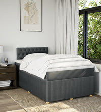 Boxspringbett mit Matratze Dunkelgrau 120x190 cm Stoff