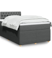 Boxspringbett mit Matratze Dunkelgrau 120x190 cm Stoff