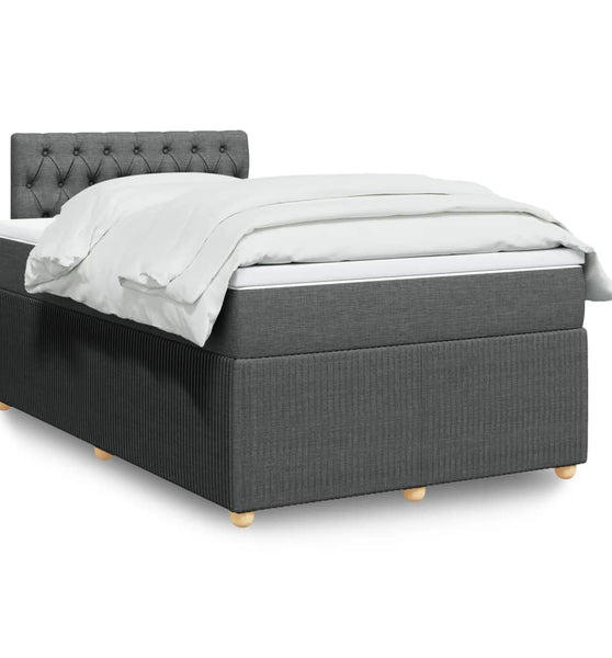 Boxspringbett mit Matratze Dunkelgrau 120x190 cm Stoff