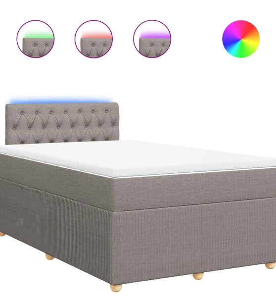Boxspringbett mit Matratze Taupe 120x190 cm Stoff