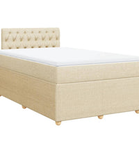 Boxspringbett mit Matratze Creme 120x190 cm Stoff