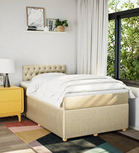 Boxspringbett mit Matratze Creme 120x190 cm Stoff