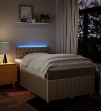 Boxspringbett mit Matratze Creme 120x190 cm Stoff