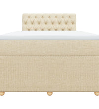 Boxspringbett mit Matratze Creme 120x190 cm Stoff