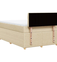 Boxspringbett mit Matratze Creme 120x190 cm Stoff