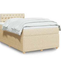 Boxspringbett mit Matratze Creme 120x190 cm Stoff