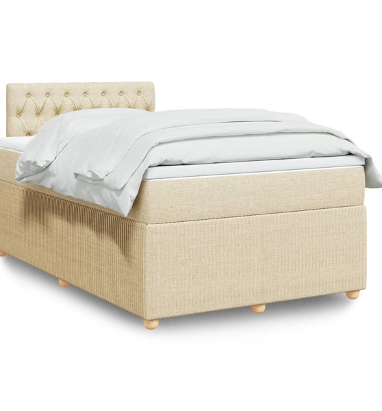 Boxspringbett mit Matratze Creme 120x190 cm Stoff