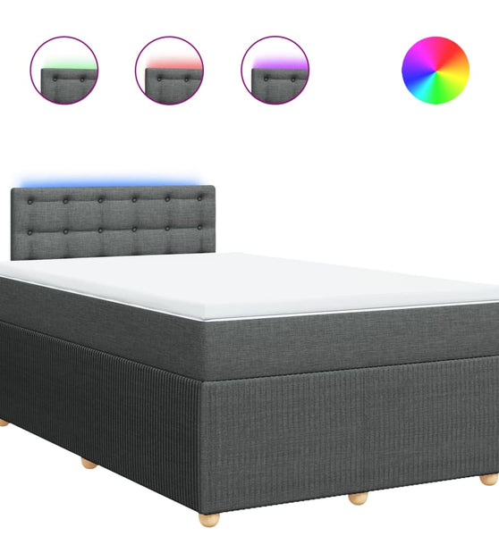 Boxspringbett mit Matratze Dunkelgrau 120x190 cm Stoff