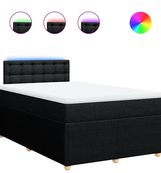 Boxspringbett mit Matratze Schwarz 120x190 cm Stoff