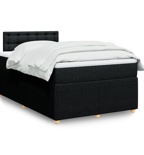 Boxspringbett mit Matratze Schwarz 120x190 cm Stoff