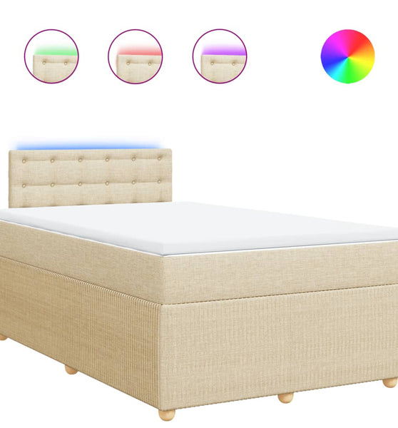 Boxspringbett mit Matratze Creme 120x190 cm Stoff