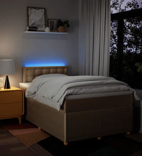 Boxspringbett mit Matratze Creme 120x190 cm Stoff