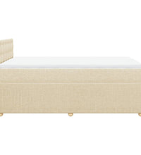 Boxspringbett mit Matratze Creme 120x190 cm Stoff