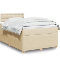 Boxspringbett mit Matratze Creme 120x190 cm Stoff