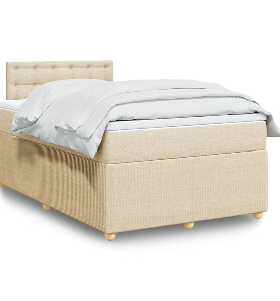 Boxspringbett mit Matratze Creme 120x190 cm Stoff