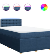 Boxspringbett mit Matratze Blau 120x190 cm Stoff