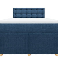 Boxspringbett mit Matratze Blau 120x190 cm Stoff