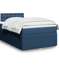 Boxspringbett mit Matratze Blau 120x190 cm Stoff