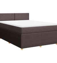 Boxspringbett mit Matratze Dunkelbraun 140x200 cm Stoff