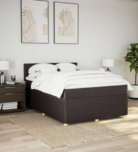 Boxspringbett mit Matratze Dunkelbraun 140x200 cm Stoff