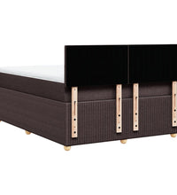 Boxspringbett mit Matratze Dunkelbraun 140x200 cm Stoff