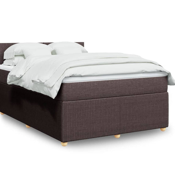 Boxspringbett mit Matratze Dunkelbraun 140x200 cm Stoff