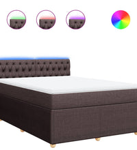Boxspringbett mit Matratze Dunkelbraun 140x200 cm Stoff
