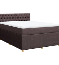 Boxspringbett mit Matratze Dunkelbraun 140x200 cm Stoff