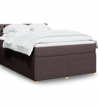 Boxspringbett mit Matratze Dunkelbraun 140x200 cm Stoff